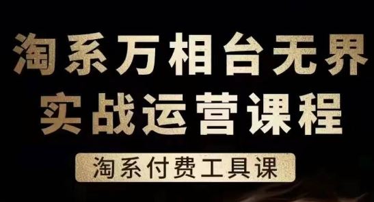 淘系万相台无界实战运营课，淘系付费工具课-玩备项目资源网