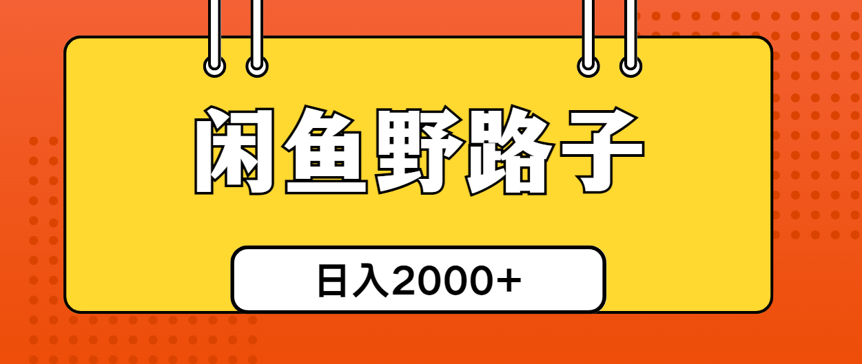 （10679期）闲鱼野路子引流创业粉，日引50+单日变现四位数-玩备项目资源网