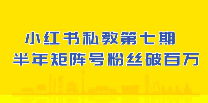 (10650期）小红书-私教第七期，小红书90天涨粉18w，1周涨粉破万 半年矩阵号粉丝破百万-玩备项目资源网