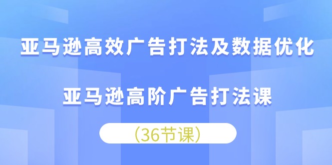 （10649期）亚马逊高效广告打法及数据优化，亚马逊高阶广告打法课-玩备项目资源网