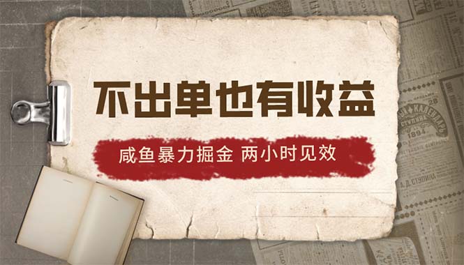 （10562期）2024咸鱼暴力掘金，不出单也有收益，两小时见效，当天突破500+-玩备项目资源网
