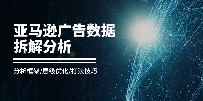 （11004期）亚马逊-广告数据拆解分析，分析框架/层级优化/打法技巧（8节课）-玩备项目资源网