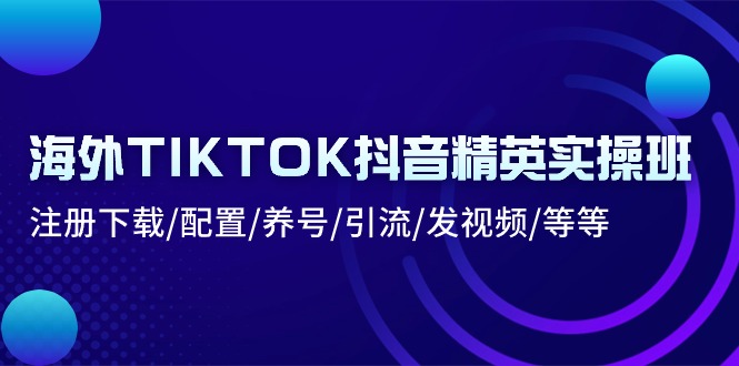 （10998期）海外TIKTOK抖音精英实操班：注册下载/配置/养号/引流/发视频/等等-玩备项目资源网