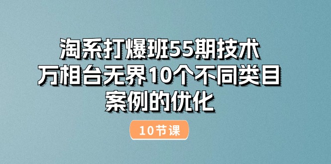 （10996期）淘系打爆班55期技术：万相台无界10个不同类目案例的优化（10节）-玩备项目资源网