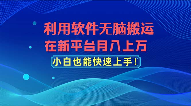 （11078期）利用软件无脑搬运，在新平台月入上万，小白也能快速上手-玩备项目资源网