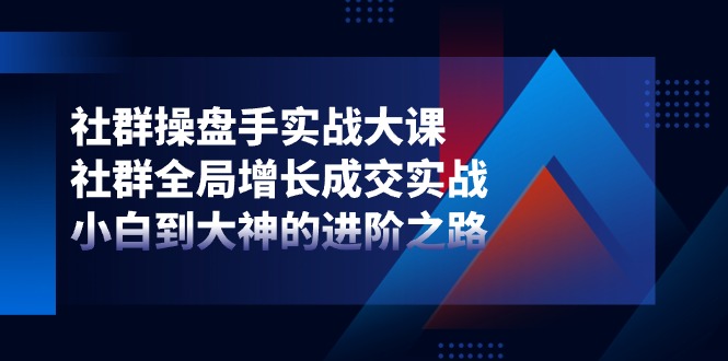 （11058期）社群-操盘手实战大课：社群 全局增长成交实战，小白到大神的进阶之路-玩备项目资源网