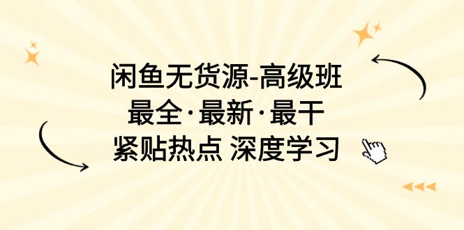 （10886期）闲鱼无货源-高级班，最全·最新·最干，紧贴热点 深度学习（17节课）-玩备项目资源网