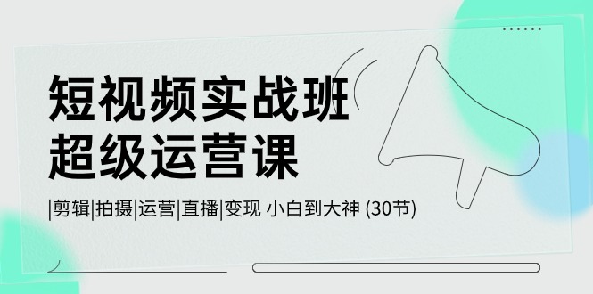 （10836期）短视频实战班-超级运营课，|剪辑|拍摄|运营|直播|变现 小白到大神 (30节)-玩备项目资源网