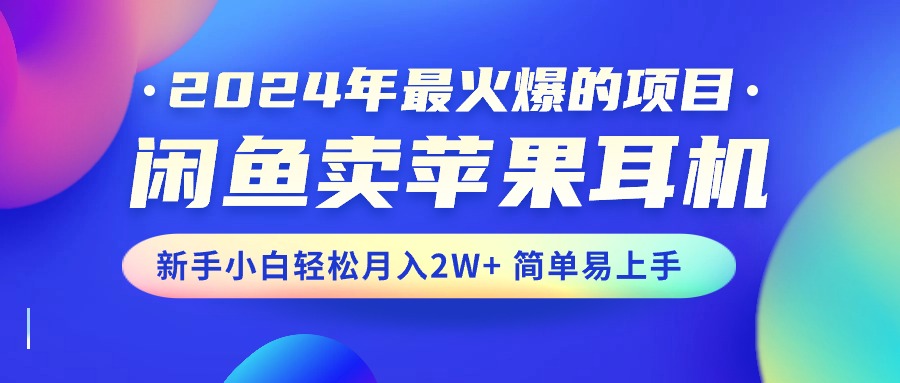 （10863期）2024年最火爆的项目，闲鱼卖苹果耳机，新手小白轻松月入2W+简单易上手-玩备项目资源网