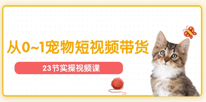 （11086期）宠物行业从0~1宠物短视频带货实操课（23节课）-玩备项目资源网