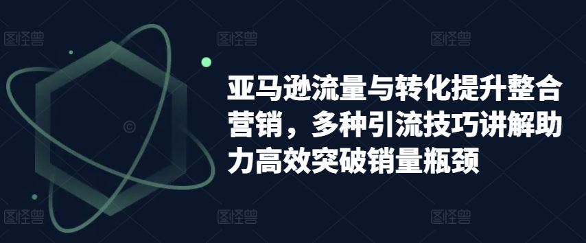 亚马逊流量与转化提升整合营销，多种引流技巧讲解助力高效突破销量瓶颈-玩备项目资源网