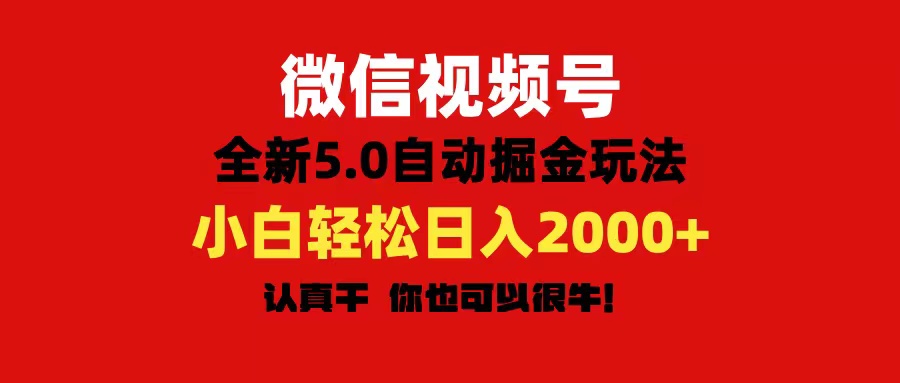 （11332期）微信视频号变现，5.0全新自动掘金玩法，日入利润2000+有手就行-玩备项目资源网