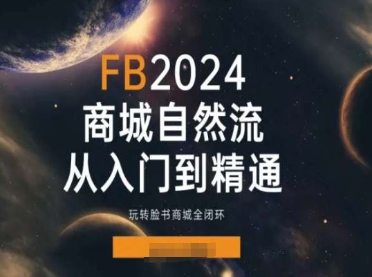 2024Faceboo商城自然流(从入门到精通)，玩转脸书商城全闭环-玩备项目资源网