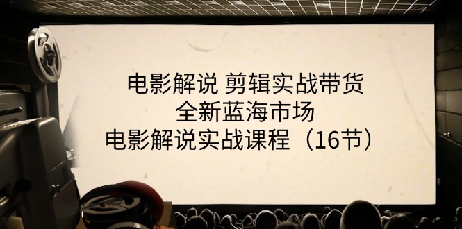 （11367期）电影解说 剪辑实战带货全新蓝海市场，电影解说实战课程（16节）-玩备项目资源网