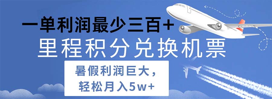 （11385期）2024暑假利润空间巨大的里程积分兑换机票项目，每一单利润最少500-玩备项目资源网