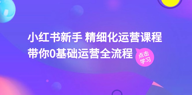 （11417期）小红书新手 精细化运营课程，带你0基础运营全流程（41节视频课）-玩备项目资源网