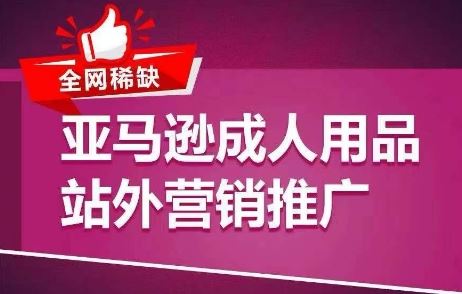 全网稀缺！亚马逊成人用品站外营销推广，​教你引爆站外流量，开启爆单模式-玩备项目资源网