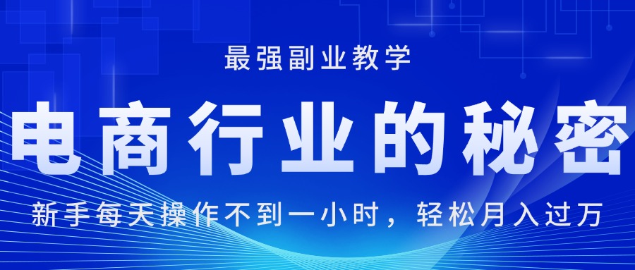 （11427期）电商行业的秘密，新手每天操作不到一小时，月入过万轻轻松松，最强副业…-玩备项目资源网