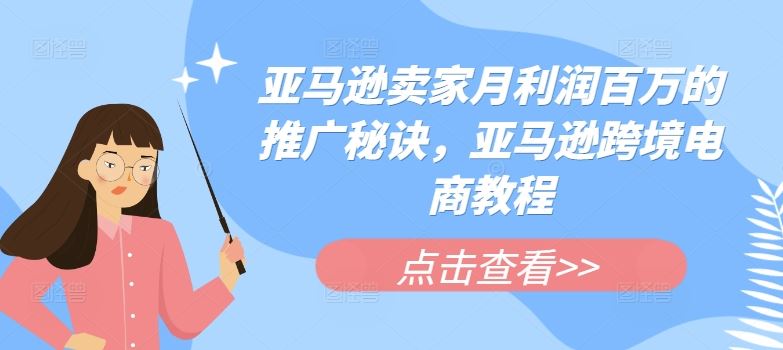 亚马逊卖家月利润百万的推广秘诀，亚马逊跨境电商教程-玩备项目资源网