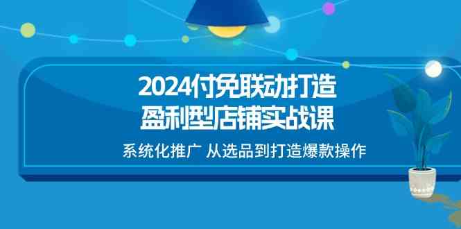 2024付免联动打造盈利型店铺实战课，系统化推广 从选品到打造爆款操作-玩备项目资源网