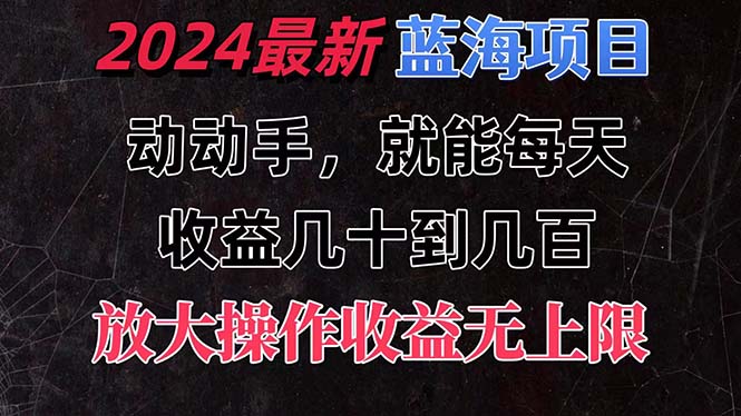 （11470期）有手就行的2024全新蓝海项目，每天1小时收益几十到几百，可放大操作收…-玩备项目资源网