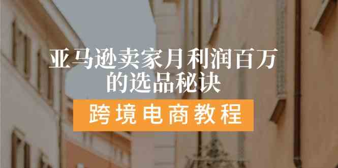 亚马逊卖家月利润百万的选品秘诀: 抓重点/高利润/大方向/大类目/选品易-玩备项目资源网