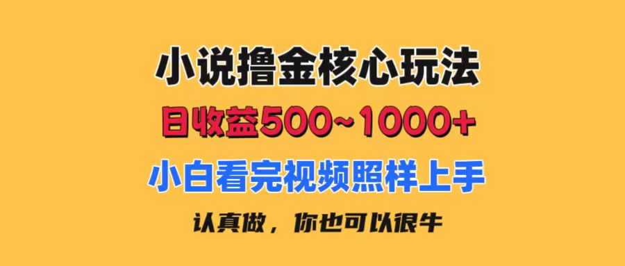 （11461期）小说撸金核心玩法，日收益500-1000+，小白看完照样上手，0成本有手就行-玩备项目资源网