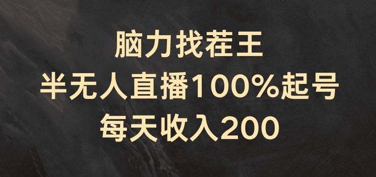 脑力找茬王，半无人直播100%起号，每天收入200+【揭秘】-玩备项目资源网