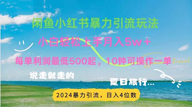 （11650期）2024暑假赚钱项目小红书咸鱼暴力引流，简单无脑操作，每单利润500+，…-玩备项目资源网