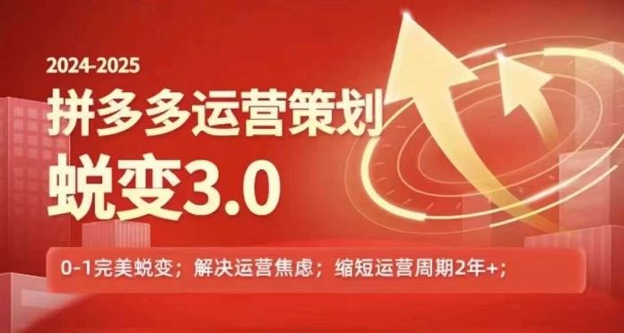 2024-2025拼多多运营策略蜕变3.0，0~1完美蜕变，解决信息焦虑-玩备项目资源网