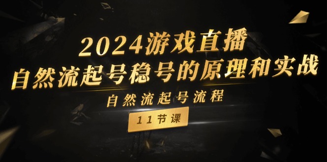 2024游戏直播自然流起号稳号的原理和实战，自然流起号流程（11节）-玩备项目资源网