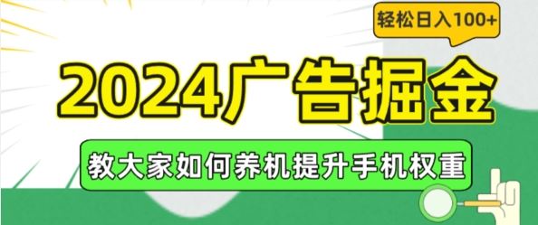 2024广告掘金，教大家如何养机提升手机权重，轻松日入100+【揭秘】-玩备项目资源网