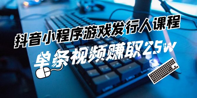 抖音小程序游戏发行人课程：带你玩转游戏任务变现，单条视频赚取25w-玩备项目资源网