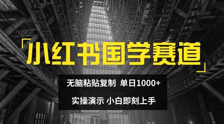 小红书国学赛道，无脑粘贴复制，单日1K，实操演示，小白即刻上手【揭秘】-玩备项目资源网