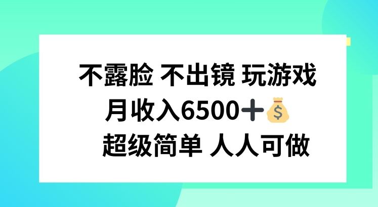 不露脸 不出境 玩游戏，月入6500 超级简单 人人可做【揭秘】-玩备项目资源网