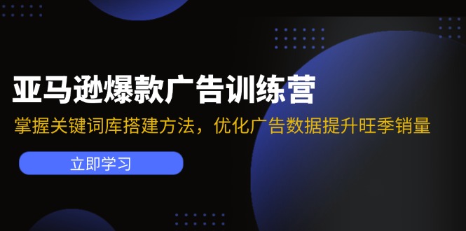 （11858期）亚马逊爆款广告训练营：掌握关键词库搭建方法，优化广告数据提升旺季销量-玩备项目资源网