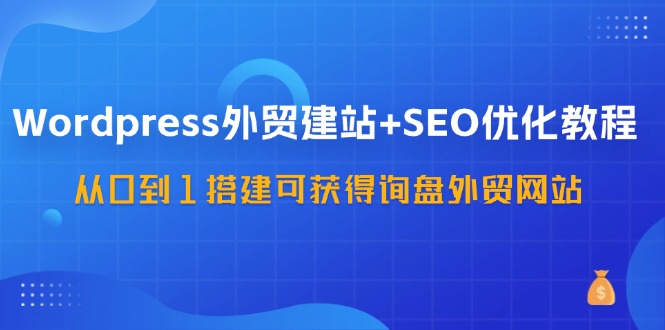 （11911期）WordPress-外贸建站+SEO优化教程：从0到1搭建可获得询盘外贸网站-57节课-玩备项目资源网