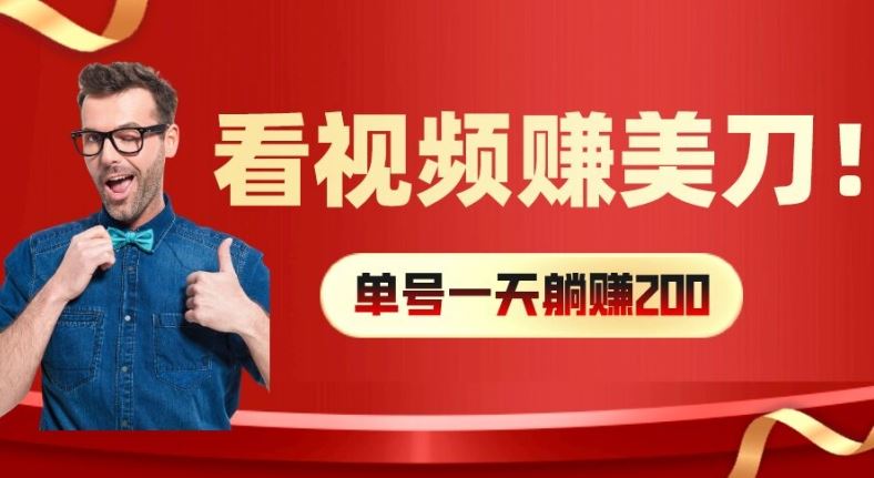 看视频赚美刀：每小时40+，多号矩阵可放大收益【揭秘】-玩备项目资源网