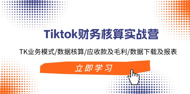 （11978期）Tiktok财务核算实战营：TK业务模式/数据核算/应收款及毛利/数据下载及报表-玩备项目资源网