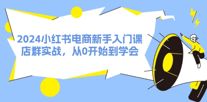 2024小红书电商新手入门课，店群实战，从0开始到学会（31节）-玩备项目资源网