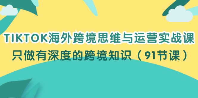 （12010期）TIKTOK海外跨境思维与运营实战课，只做有深度的跨境知识（91节课）-玩备项目资源网
