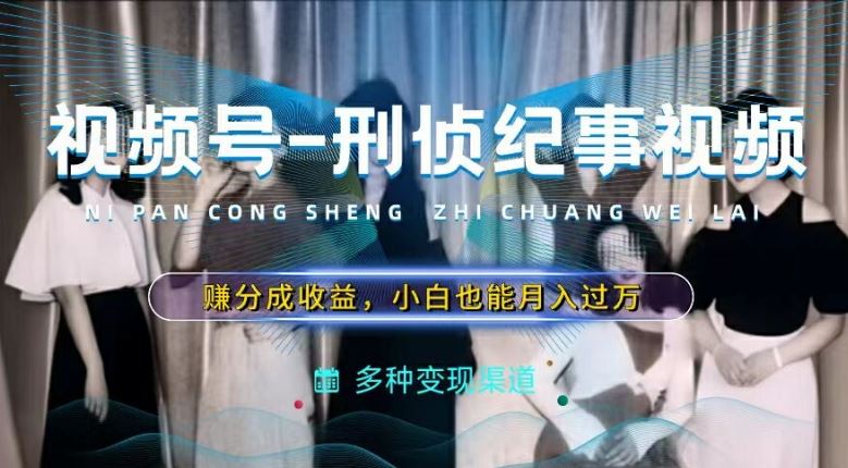 利用刑侦纪实视频，赚视频号分成计划收益，操作简单，新手小白轻松月入过万【揭秘】-玩备项目资源网
