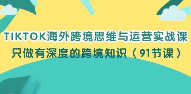 TIKTOK海外跨境思维与运营实战课，只做有深度的跨境知识（91节课）-玩备项目资源网