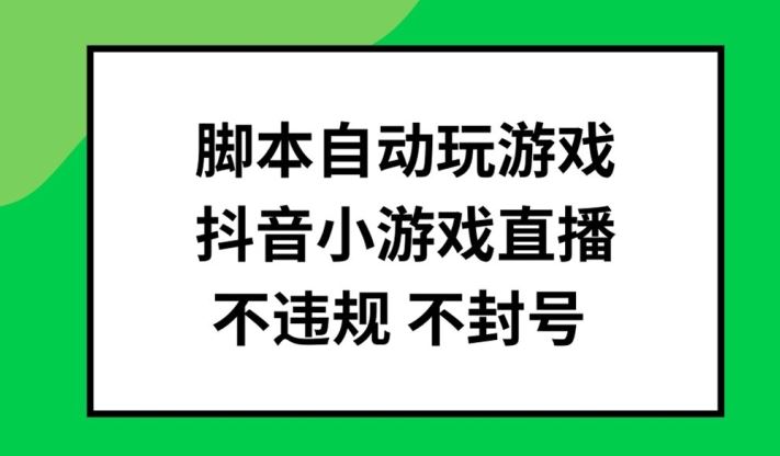 脚本自动玩游戏，抖音小游戏直播，不违规不封号可批量做【揭秘】-玩备项目资源网