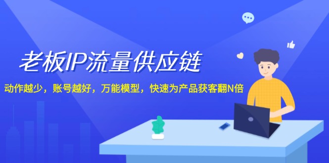 （12077期）老板 IP流量 供应链，动作越少，账号越好，万能模型，快速为产品获客翻N倍-玩备项目资源网