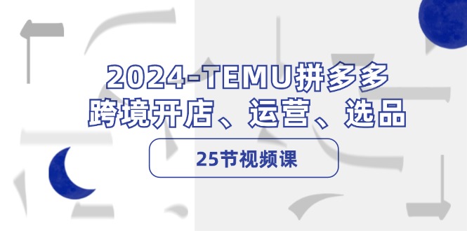 （12106期）2024-TEMU拼多多·跨境开店、运营、选品（25节视频课）-玩备项目资源网