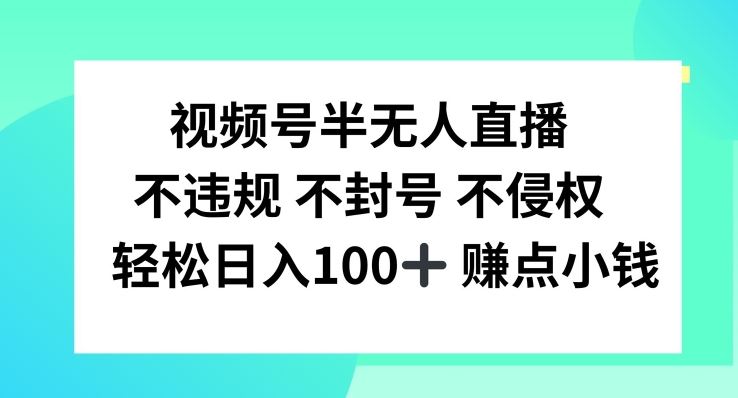 视频号半无人直播，不违规不封号，轻松日入100+【揭秘】-玩备项目资源网