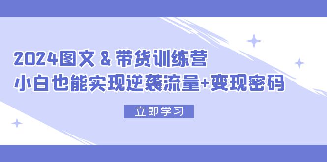（12137期）2024 图文+带货训练营，小白也能实现逆袭流量+变现密码-玩备项目资源网