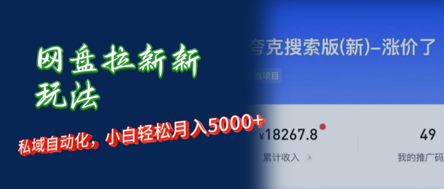 （12141期）网盘拉新+私域运营，小白轻松月入5000+！-玩备项目资源网