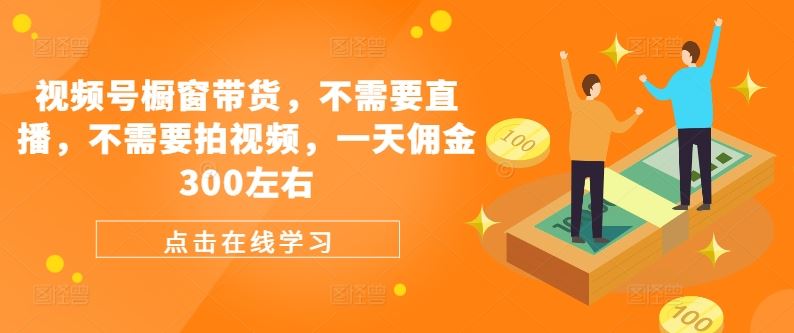 视频号橱窗带货，不需要直播，不需要拍视频，一天佣金300左右-玩备项目资源网